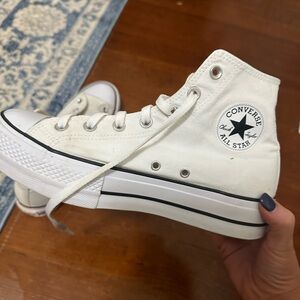 white platform converse